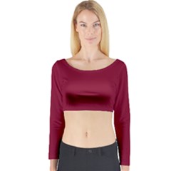 Maroon Solid Long Sleeve Crop Top (tight Fit) by GalaxySpirit