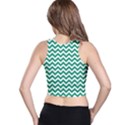 Emerald Green And White Zigzag Racer Back Crop Top View2