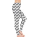 Grey And White Zigzag Leggings  View4