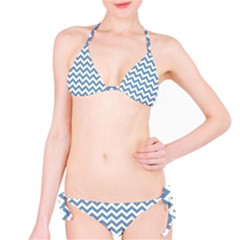 Blue And White Zigzag Bikini Set by Zandiepants