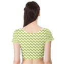 Spring Green And White Zigzag Pattern Short Sleeve Crop Top (Tight Fit) View2