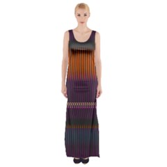 Curvy Stripes       Maxi Thigh Split Dress by LalyLauraFLM