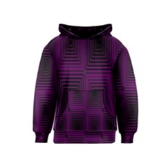 Purple Black Rectangles         Kid s Pullover Hoodie by LalyLauraFLM