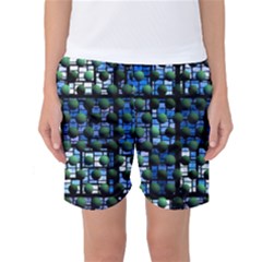 Looking Out At Night, Abstract Venture Adventure (venture Night Ii) Women s Basketball Shorts by DianeClancy