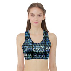 Looking Out At Night, Abstract Venture Adventure (venture Night Ii) Women s Sports Bra With Border by DianeClancy