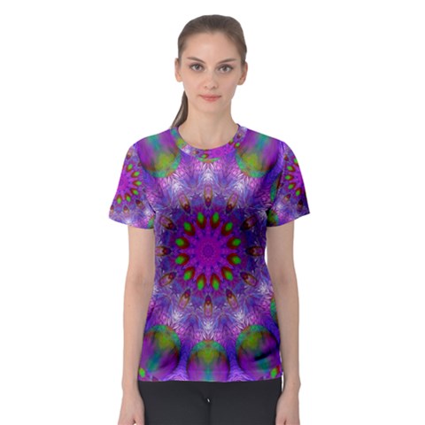 Rainbow At Dusk, Abstract Star Of Light Women s Sport Mesh Tee by DianeClancy