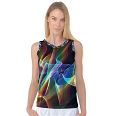Aurora Ribbons, Abstract Rainbow Veils  Women s Basketball Tank Top by DianeClancy