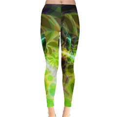 Dawn Of Time, Abstract Lime & Gold Emerge Leggings  by DianeClancy