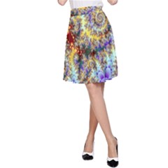 Desert Winds, Abstract Gold Purple Cactus  A-line Skirt by DianeClancy