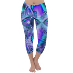 Peacock Crystal Palace Of Dreams, Abstract Capri Winter Leggings  by DianeClancy