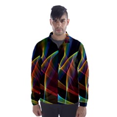 Peacock Symphony, Abstract Rainbow Music Wind Breaker (men) by DianeClancy