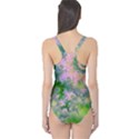 Rose Apple Green Dreams, Abstract Water Garden One Piece Swimsuit View2