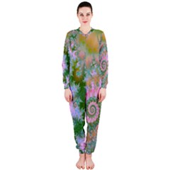 Rose Forest Green, Abstract Swirl Dance Onepiece Jumpsuit (ladies)  by DianeClancy