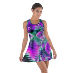  Teal Violet Crystal Palace, Abstract Cosmic Heart Racerback Dresses by DianeClancy