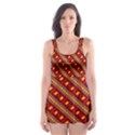 Distorted stripes and rectangles pattern      Skater Dress Swimsuit View1