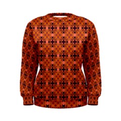 Peach Purple Abstract Moroccan Lattice Quilt Women s Sweatshirt by DianeClancy