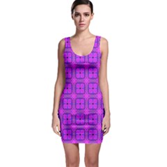 Abstract Dancing Diamonds Purple Violet Sleeveless Bodycon Dress by DianeClancy