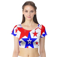 The Patriot 2 Short Sleeve Crop Top (tight Fit) by SugaPlumsEmporium
