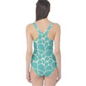 Blue Abstract Water Drops Pattern One Piece Swimsuit View2