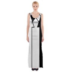 Funny Black And White Stripes Diamonds Arrows Maxi Thigh Split Dress by yoursparklingshop