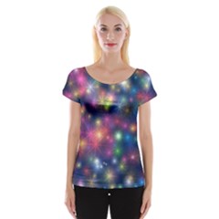 Starlight Shiny Glitter Stars Women s Cap Sleeve Top by yoursparklingshop