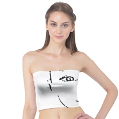 Portrait Black And White Girl Tube Top by yoursparklingshop