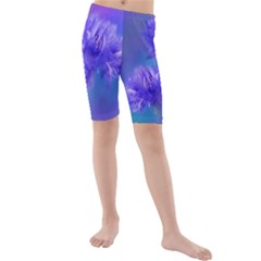 Flowers Cornflower Floral Chic Stylish Purple  Kid s Mid Length Swim Shorts by yoursparklingshop