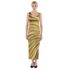 Chic Festive Gold Brown Glitter Stripes Fitted Maxi Dress by yoursparklingshop