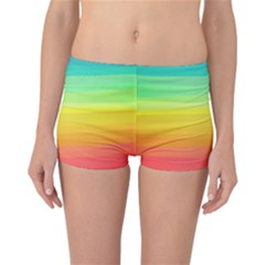 Sweet Colored Stripes Background Reversible Boyleg Bikini Bottoms by TastefulDesigns