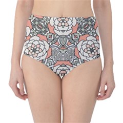 Petals, Vintage Pink, Bold Flower Design High-waist Bikini Bottoms by Zandiepants