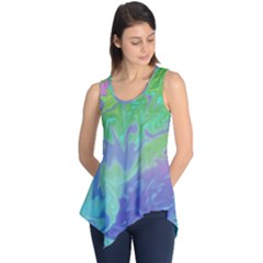 Green Blue Pink Color Splash Sleeveless Tunic by BrightVibesDesign