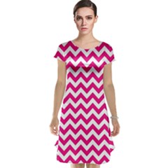 Hot Pink & White Zigzag Pattern Cap Sleeve Nightdress by Zandiepants