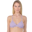Lilac Purple & White Zigzag Pattern Reversible Tri Bikini Top View1