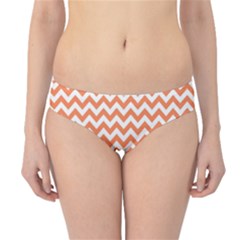 Tangerine Orange & White Zigzag Pattern Hipster Bikini Bottoms by Zandiepants