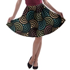 Glowing Abstract A-line Skater Skirt by FunkyPatterns