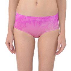 Ombre Pink Orange Mid-waist Bikini Bottoms by BrightVibesDesign