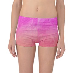 Ombre Pink Orange Reversible Boyleg Bikini Bottoms by BrightVibesDesign