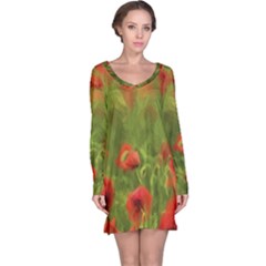 Poppy Ii - Wonderful Summer Feelings Long Sleeve Nightdress by colorfulartwork