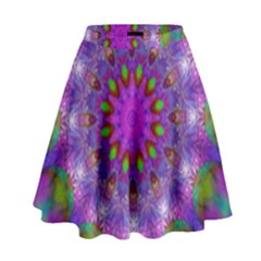 Rainbow At Dusk, Abstract Star Of Light High Waist Skirt by DianeClancy