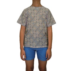 Cobblestone Geometric Texture Kid s Short Sleeve Swimwear by dflcprintsclothing