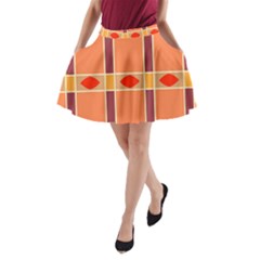 Shapes And Stripes                                                                 A-line Pocket Skirt by LalyLauraFLM