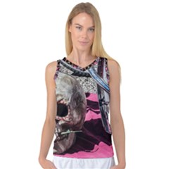 Skull And Bike Women s Basketball Tank Top by MichaelMoriartyPhotography