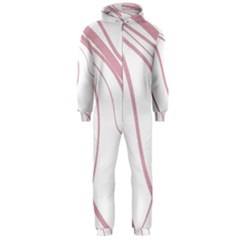 Pink Elegant Lines Hooded Jumpsuit (men)  by Valentinaart