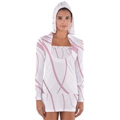 Pink Elegant Lines Women s Long Sleeve Hooded T-shirt by Valentinaart