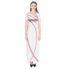 Pink Elegant Lines Short Sleeve Maxi Dress by Valentinaart