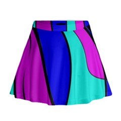 Purple And Blue Mini Flare Skirt by Valentinaart