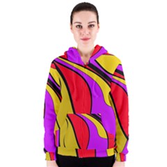 Colorful Lines Women s Zipper Hoodie by Valentinaart