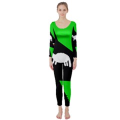Wolf And Sheep Long Sleeve Catsuit by Valentinaart
