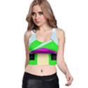 Abstract landscape  Racer Back Crop Top View1