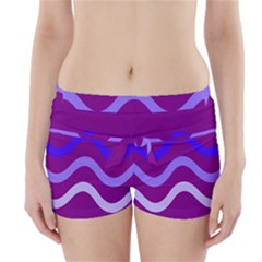 Purple Waves Boyleg Bikini Wrap Bottoms by Valentinaart